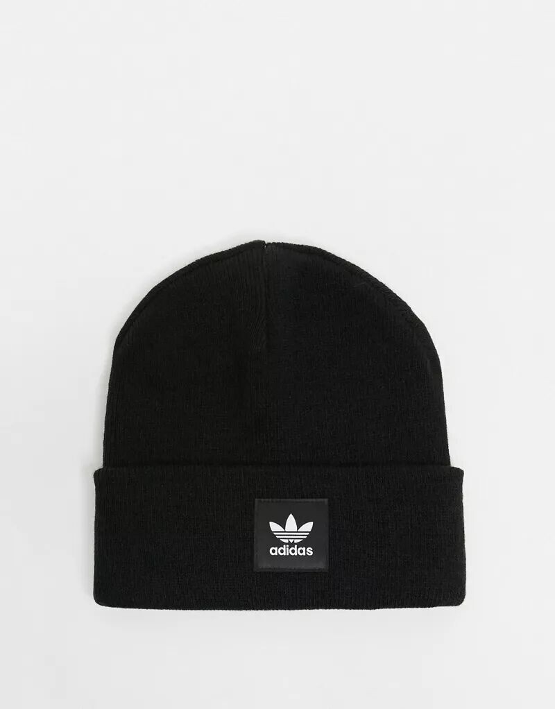 

Черная вязаная шапка с логотипом adidas Originals