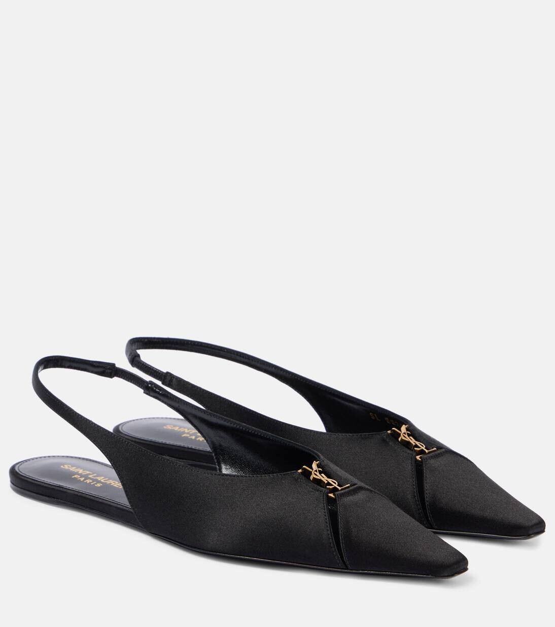 Туфли Babylone crêpe с открытой пяткой Saint Laurent, черный