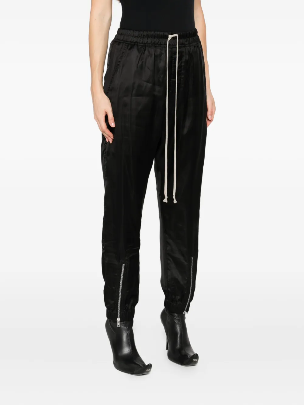 Брюки с завязками на манжетах и молниями Rick Owens, черный — фото 3