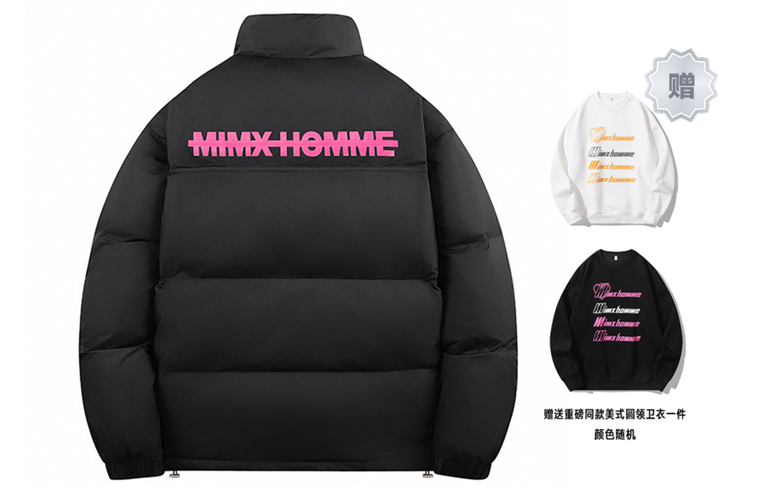 

Mimx Homme Зимняя пуховая куртка Unisex, Black (Comes with Heavyweight Crew Neck Sweatshirt)