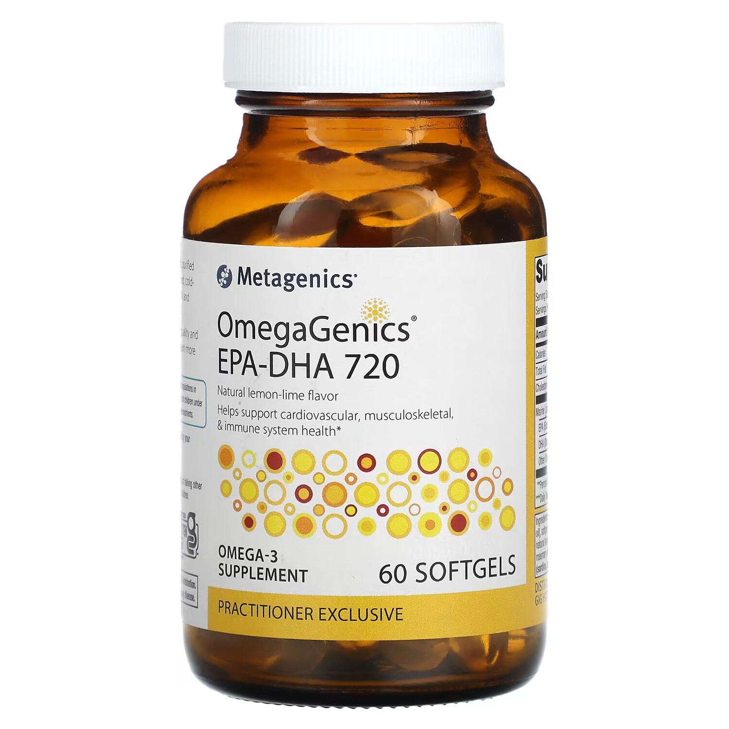 

OmegaGenics EPA-DHA 720, натуральный лимон и лайм, 60 мягких таблеток Metagenics