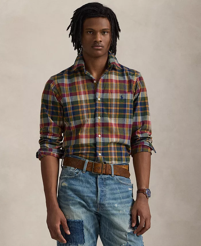 

Мужская классическая рубашка в клетку Performance Polo Ralph Lauren, синий