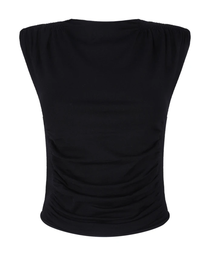 

Черный топ без рукавов со сборками Alexander Wang, черный