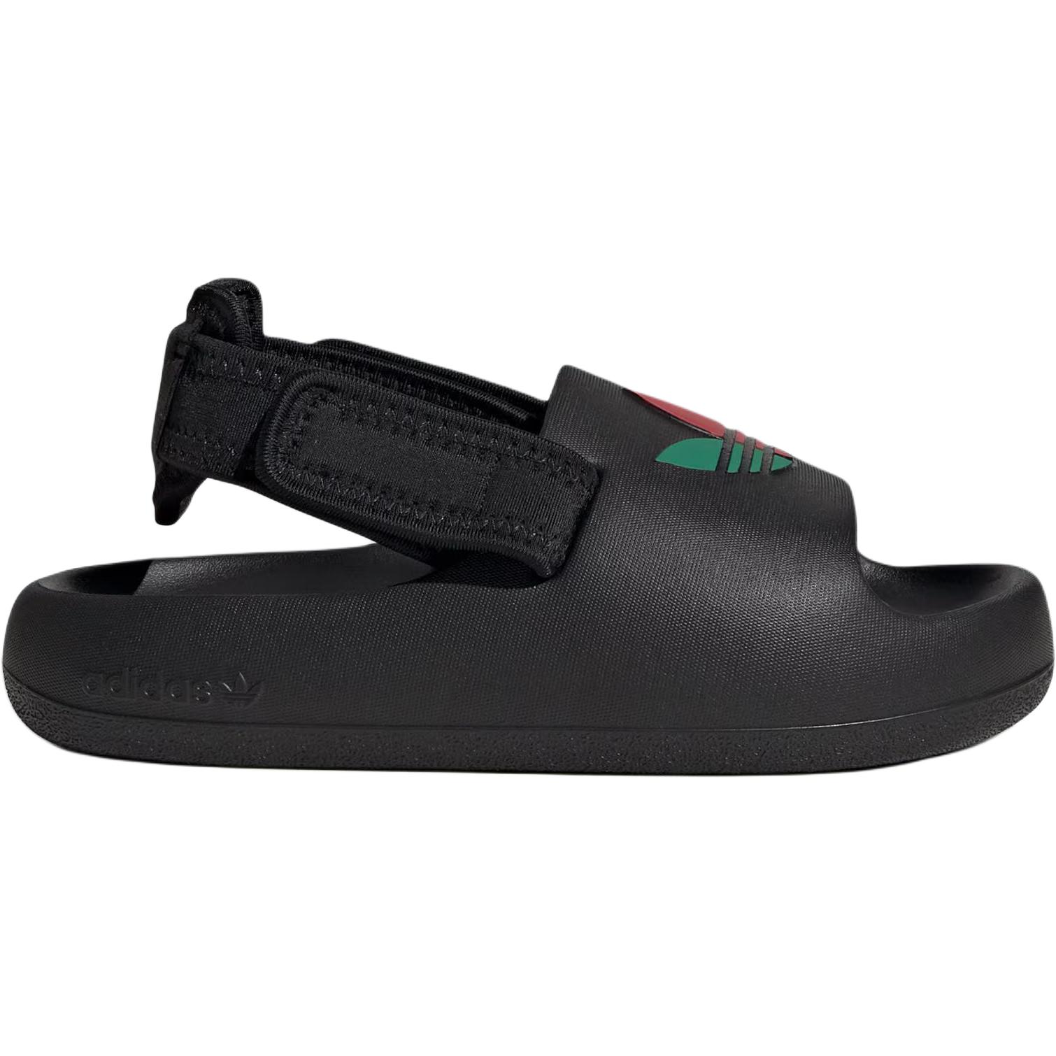 Детские сандалии ADIFOM ADILETTE с низким верхом для детей от 3 до 7 лет Adidas Originals, черный/белый/зеленый — фото 2