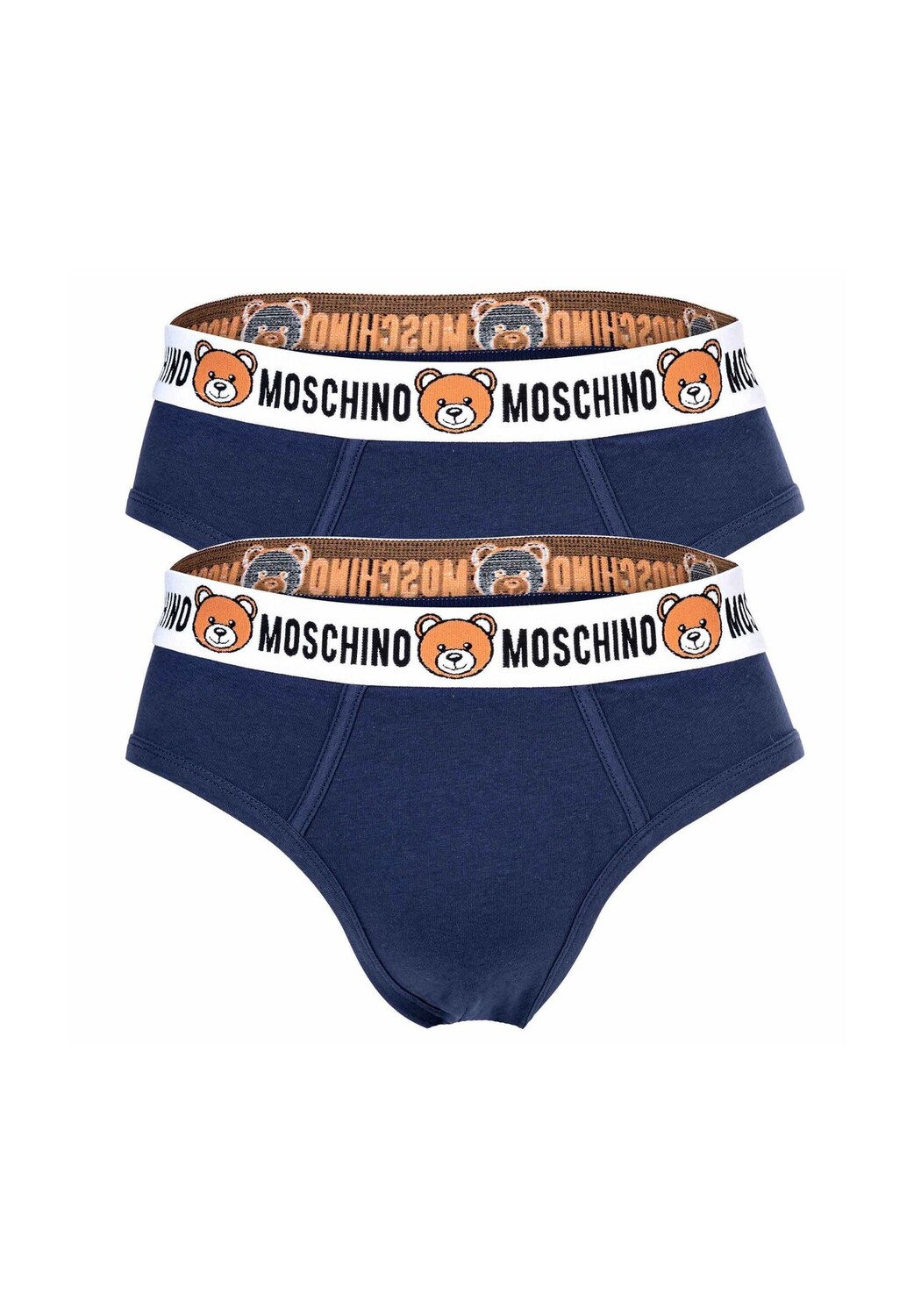 

Комплект мужских трусов, 2 шт - Underbear, трусы, смесовый хлопок, однотонные MOSCHINO, синий