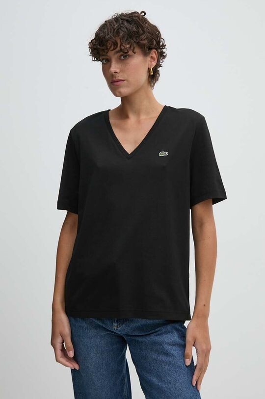 

Хлопковая футболка Lacoste, черный