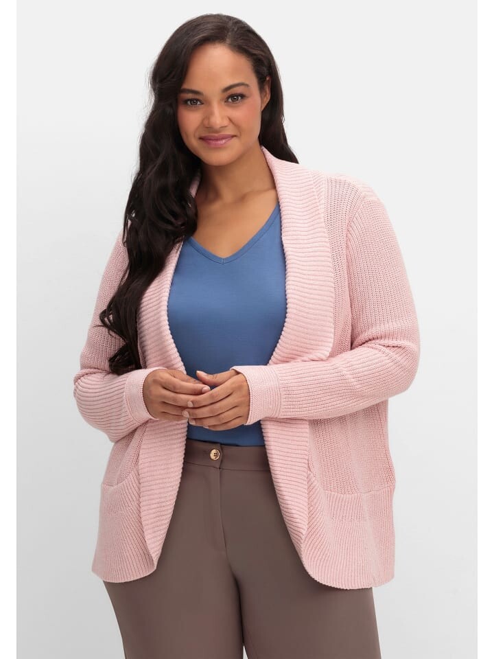 

Кардиган sheego Verschlusslose Strickjacke, цвет rosenquartz