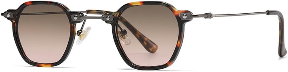 

Популярные модные маленькие женские солнцезащитные очки в стиле ретро с заклепками, мужские солнцезащитные очки с прозрачными градиентными линзами TKKTLLT, Leopard Tea Pink