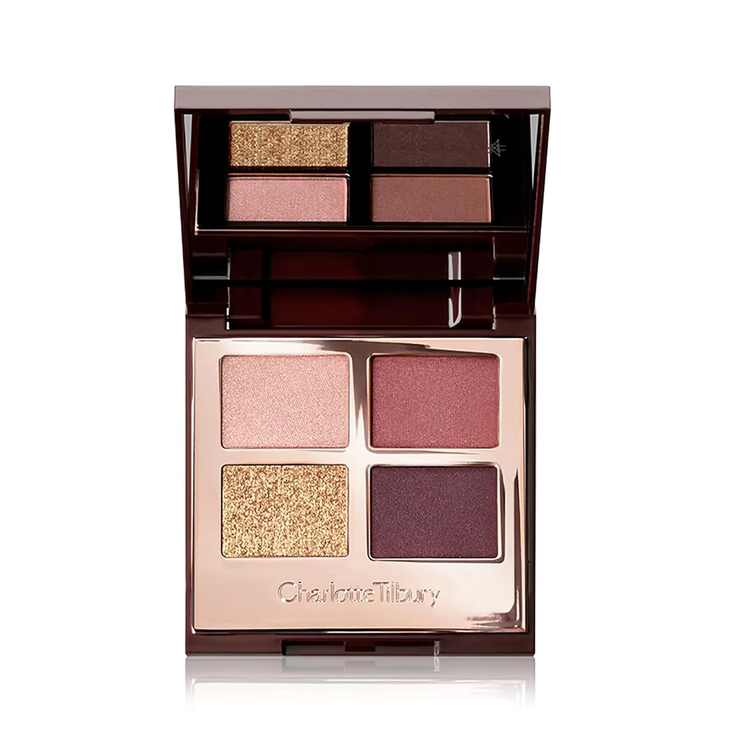 Палетка теней для век Charlotte Tilbury Luxury Palette Eyeshadow - палетка с мерцающими, металлическими и матовыми сатиновыми оттенками, содержащая 4 взаимодополняющих оттенка., The Vintage Vamp - red and purple
