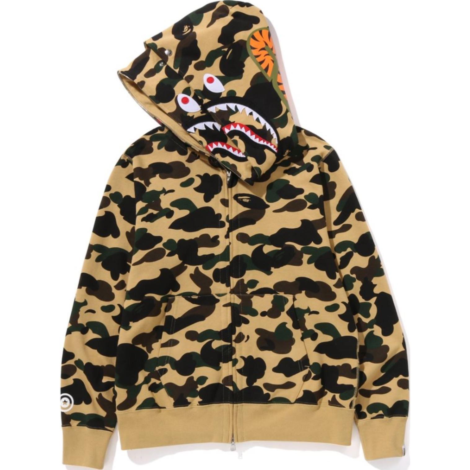 Bape 1st Camo Shark Full Zip Double Hoodie SS25 A BATHING APE, камуфляж — фото 4