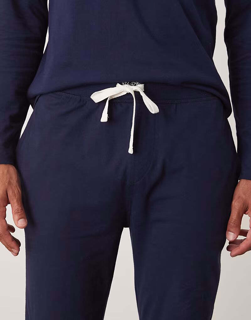 Спортивные брюки с логотипом и манжетами, темно-синего цвета Polo Ralph Lauren — фото 4