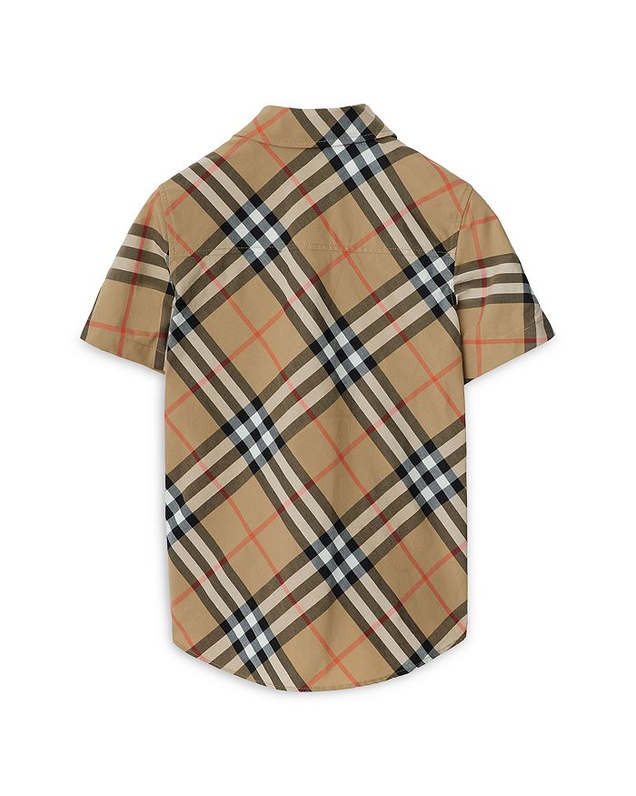 Детская хлопковая рубашка в клетку - для малышей и подростков Burberry, коричневый/бежевый — фото 2