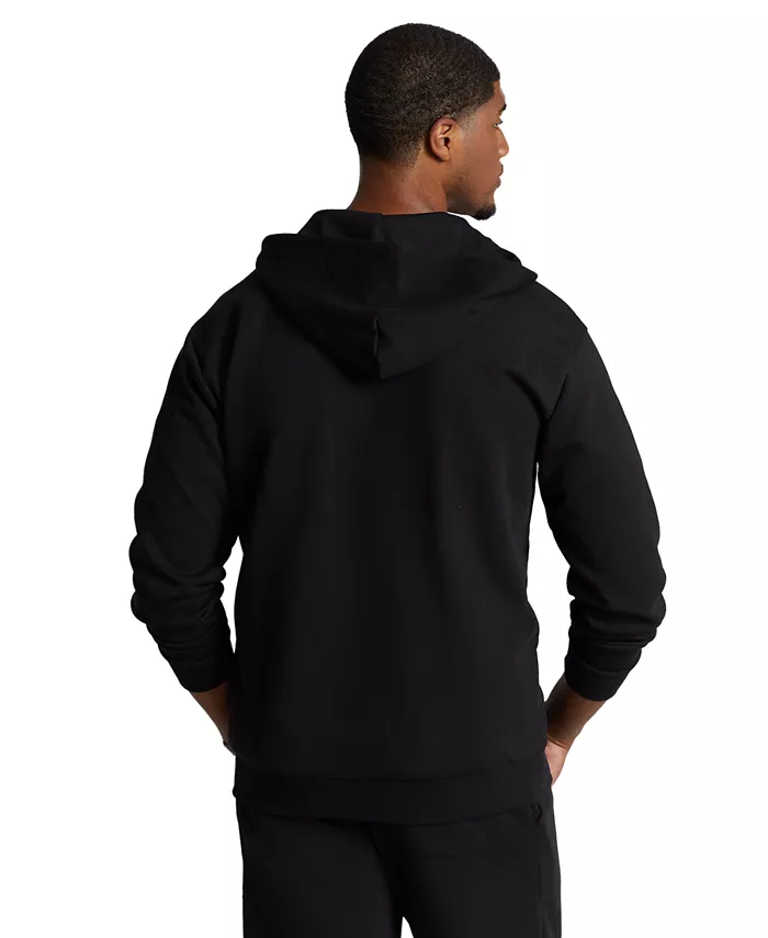 Мужская толстовка с молнией Big & Tall из двойного трикотажа Polo Ralph Lauren, черный — фото 2