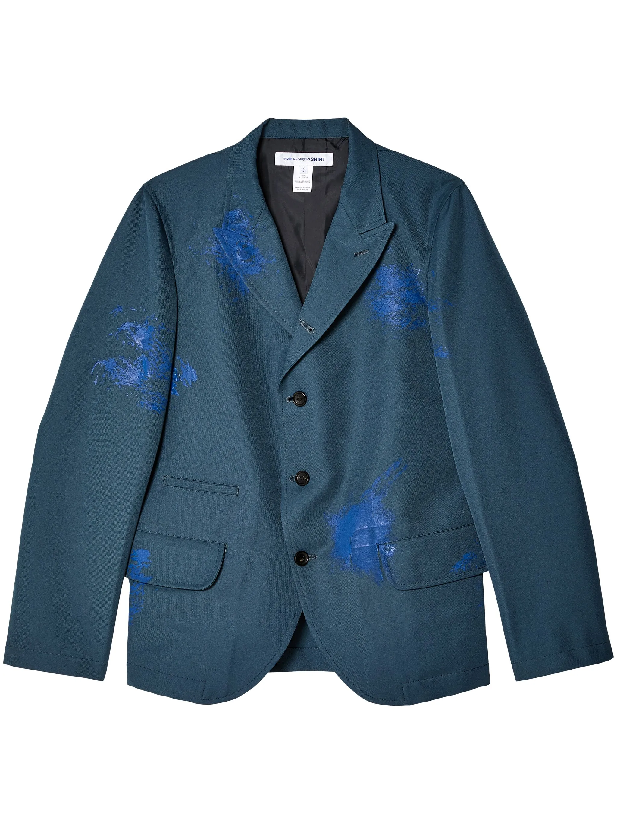 

Однобортный пиджак с эффектом разбрызганной краски Comme Des Garçons Shirt, серый