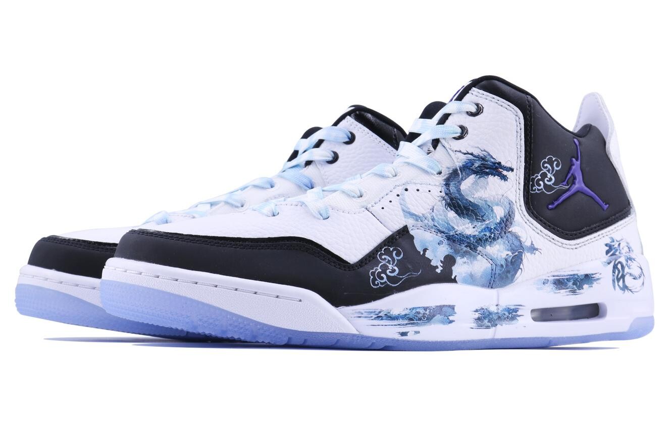 Кроссовки Jordan Courtside 23 Vintage Basketball Shoes Men Mid-top Black/Blue, белый/черный — фото 3