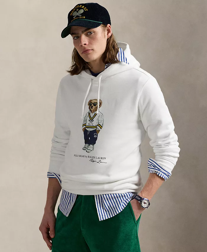 

Мужская толстовка с капюшоном Polo Bear из флиса Polo Ralph Lauren, белый