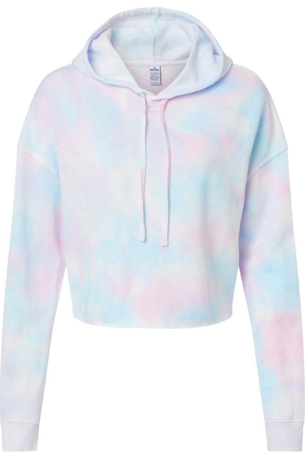 

Independent Trading Co. Женская легкая укороченная толстовка с капюшоном, цвет tie dye cotton candy