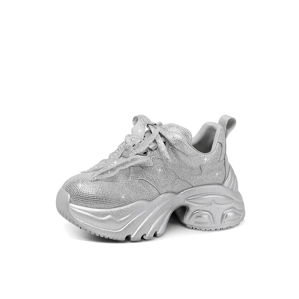 

Кроссовки женские толстые низкие Hoov, цвет Shimmering Silver