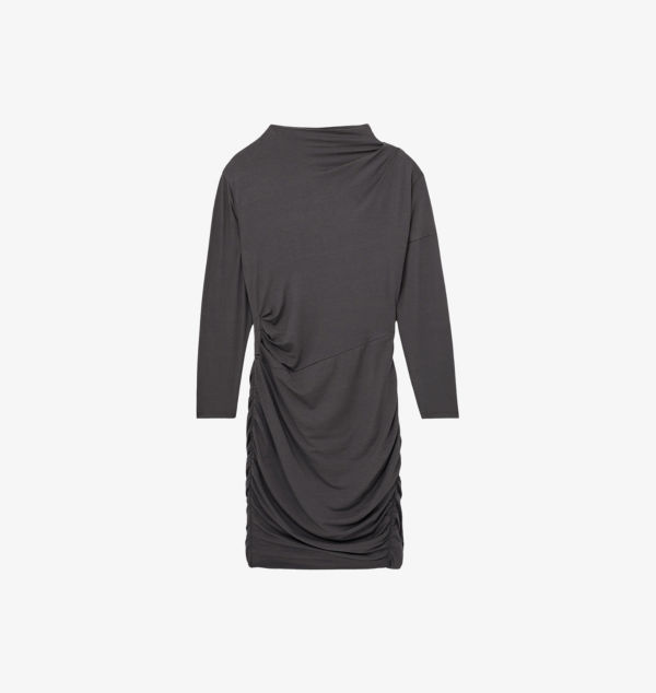 

Платье мини Ari из эластичного джерси со сборками Reiss, черный