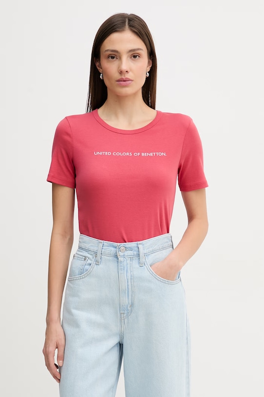 

Хлопковая футболка United Colors of Benetton, красный