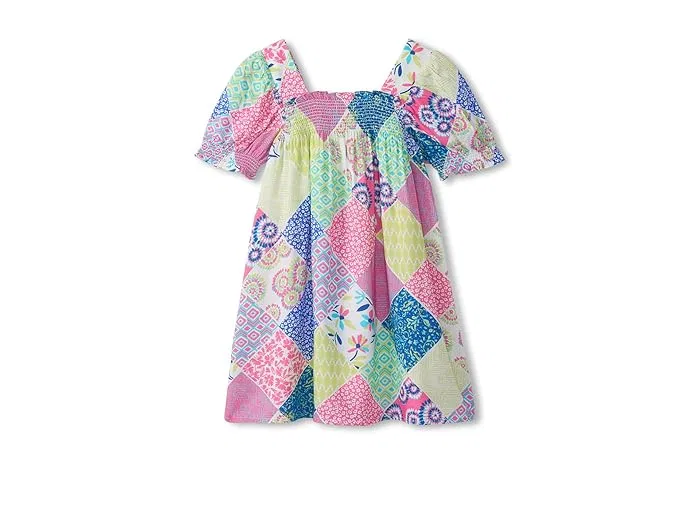 Платье смук Mix-up Patch Work Smocked Hatley Kids, White