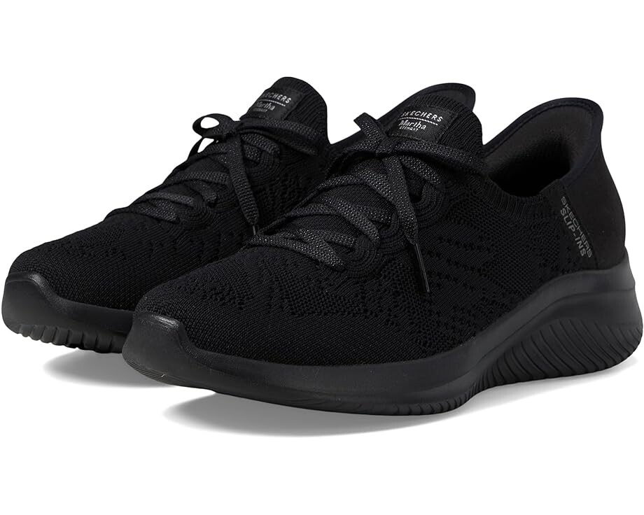 Кроссовки SKECHERS Martha Stewart - Ultra Flex 3.0 -Back On Track - HANDS FREE SLIP-INS, цвет Black/Black