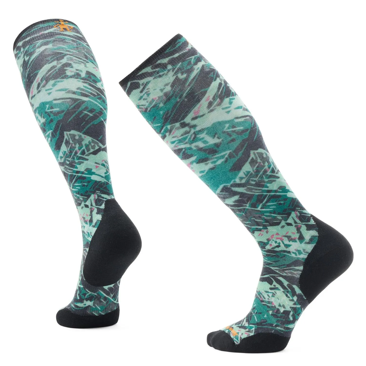 

Целевые лыжные носки с принтом зеленых склонов до икры Smartwool, Black
