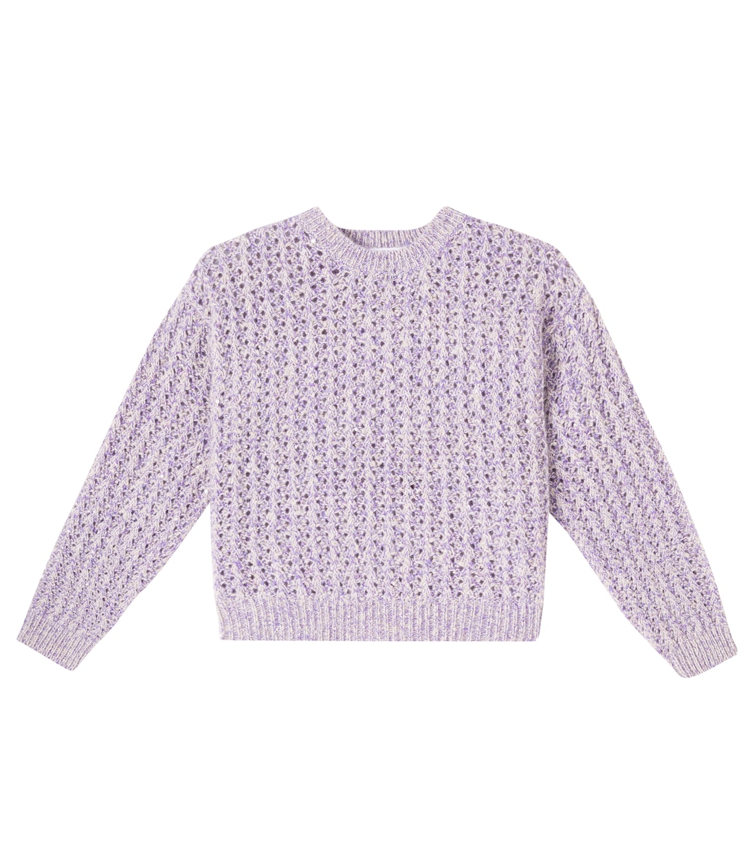 

Свитер из смеси шерсти, кашемира и мохера Brunello Cucinelli Kids, Lilla+Seashell