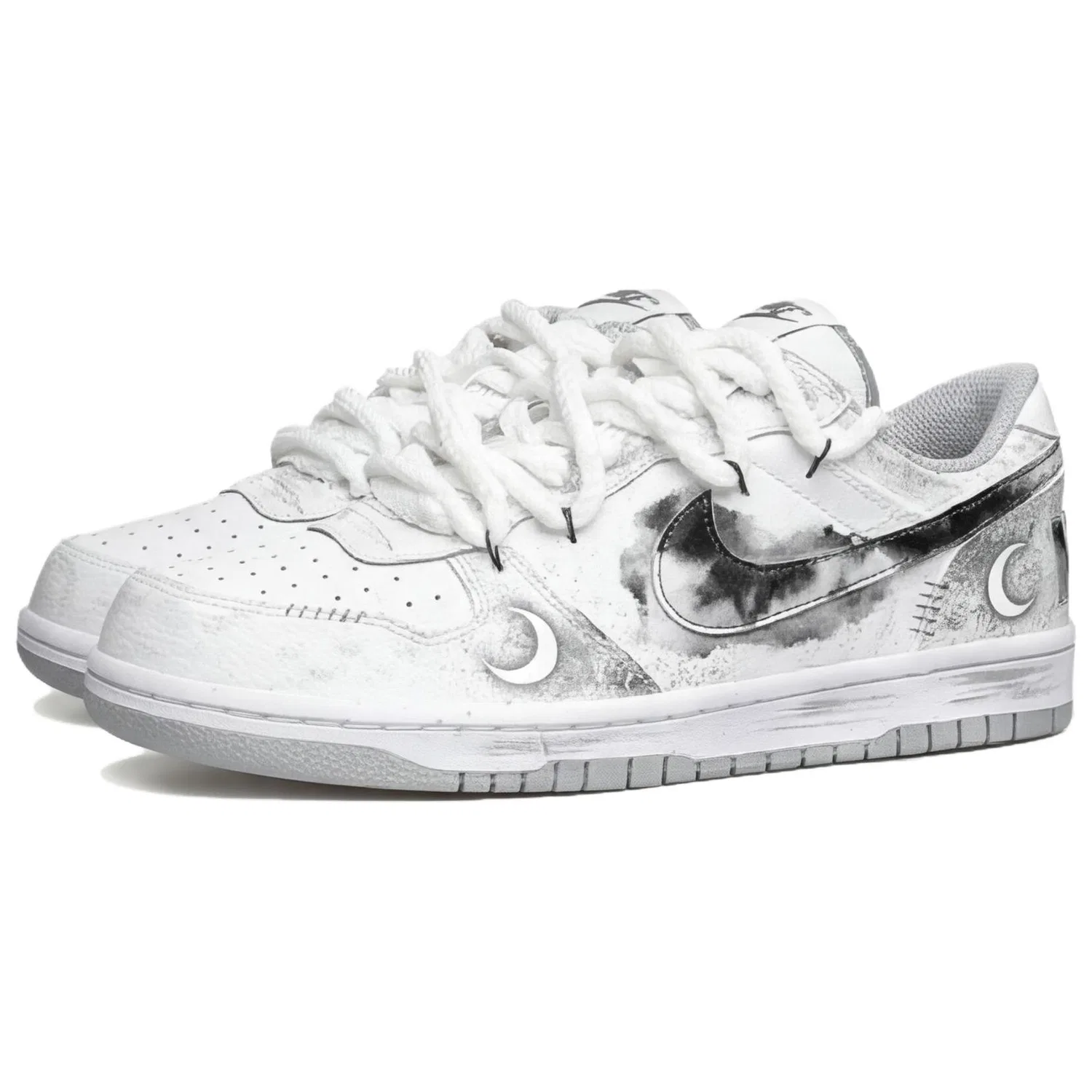 Кроссовки скейтбординг Nike Dunk Dark Night White Gray — фото 4