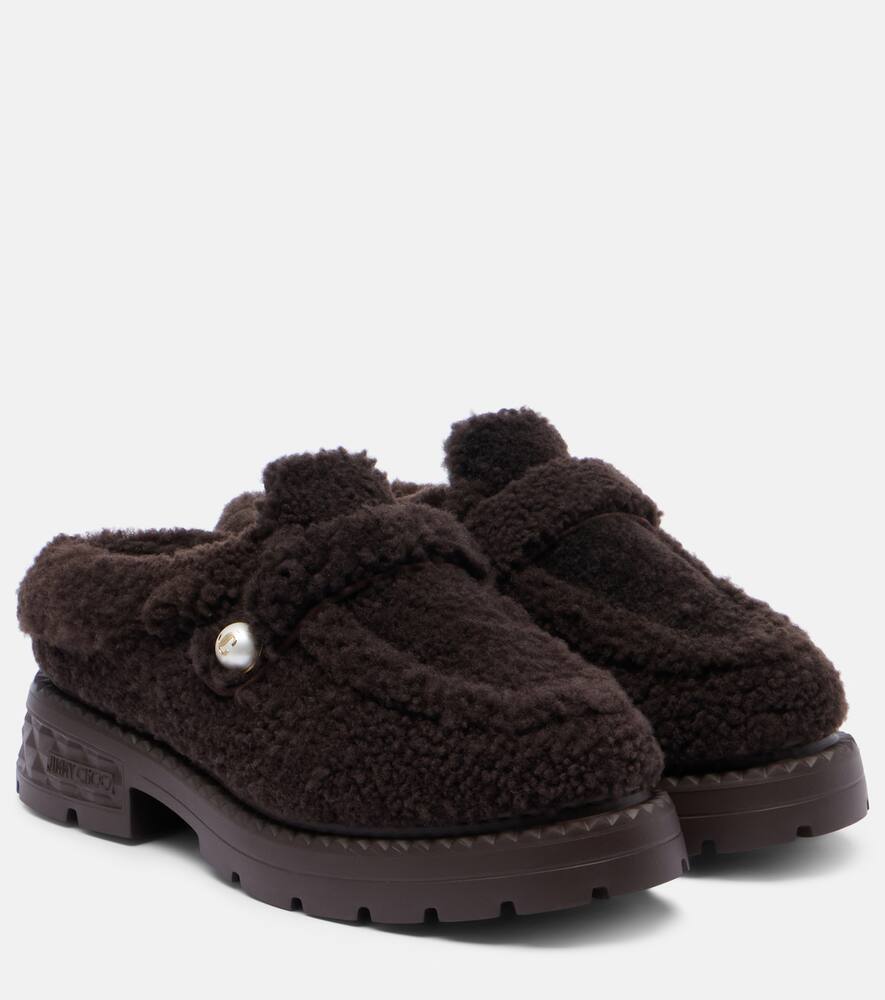 Ши платформенные мюли из овчины Jimmy Choo, Chocolate