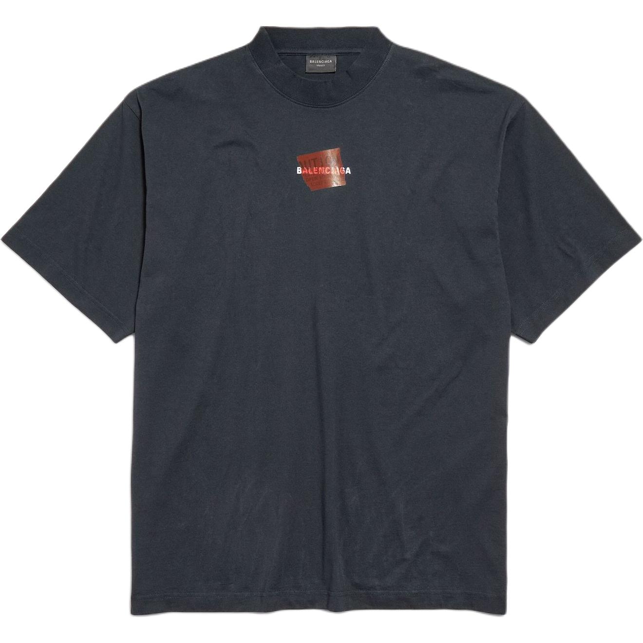 

Футболка из хлопка с логотипом Balenciaga, серо-голубой, Синий, Футболка из хлопка с логотипом Balenciaga, серо-голубой