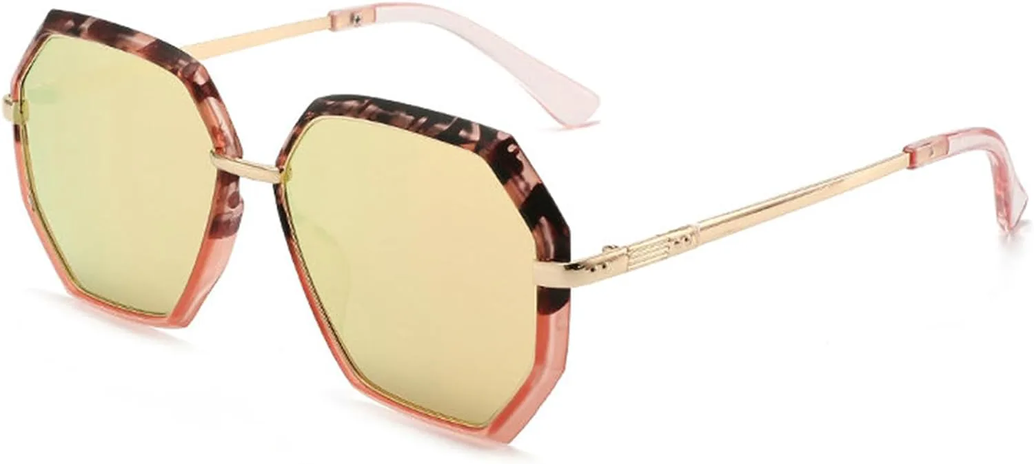 

Солнцезащитные очки Willochra Oversized Hexagon для женщин, винтажная металлическая оправа, панк-очки для мужчин, уникальные многоугольные солнцезащитные очки, C4