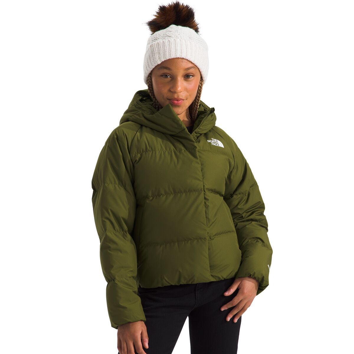 

Норс даун куртка с капюшоном — для девочек The North Face, зеленый