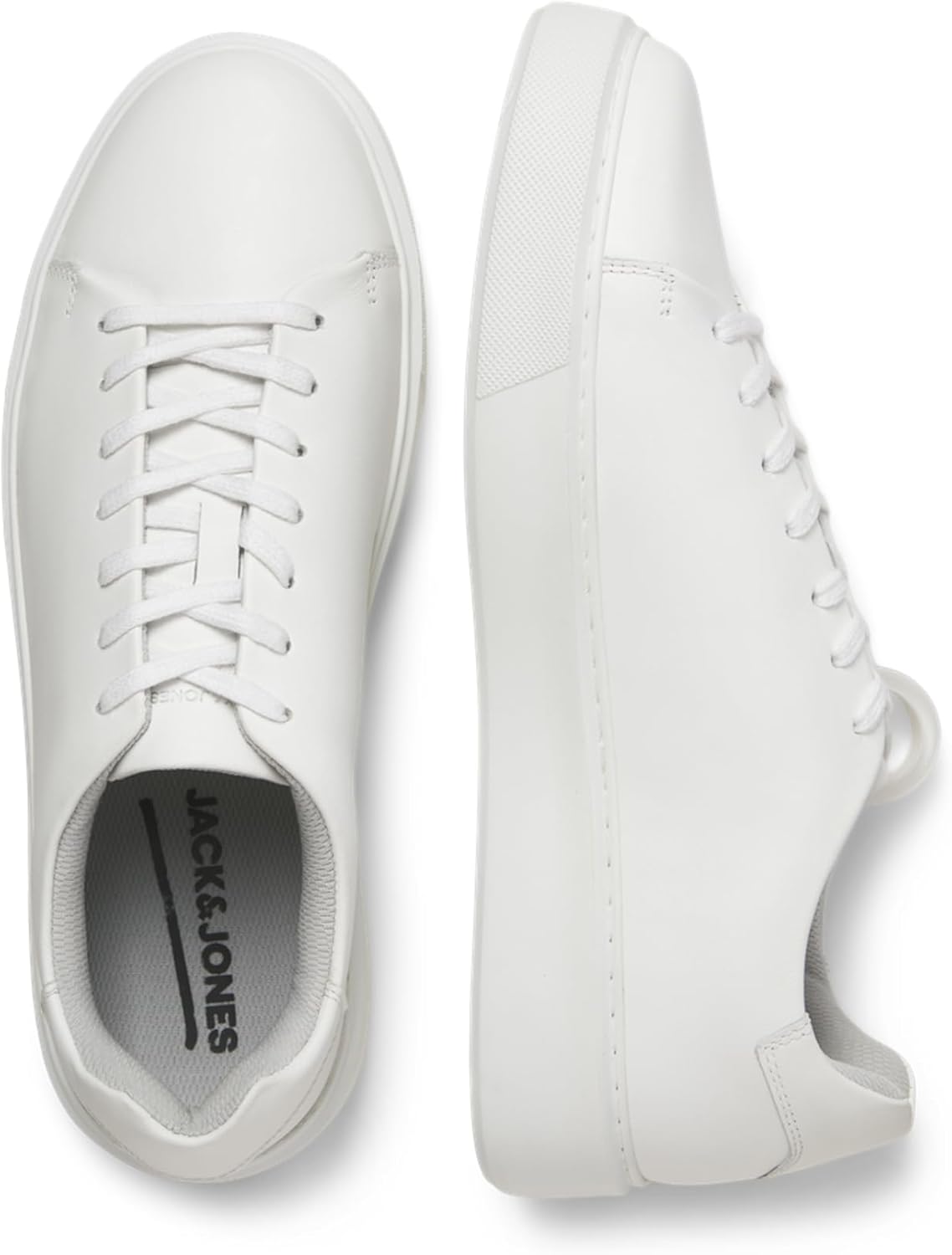 Мужские кожаные кроссовки JACK JONES Smart Casual Jfwstockholm Ln Jack & Jones, белый — фото 2