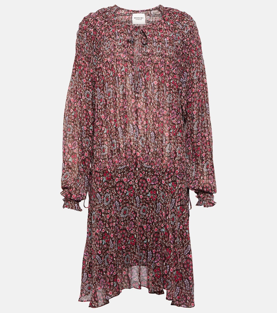 

Мини-платье noanne с узором пейсли и жоржеттом Marant Etoile, коричневый