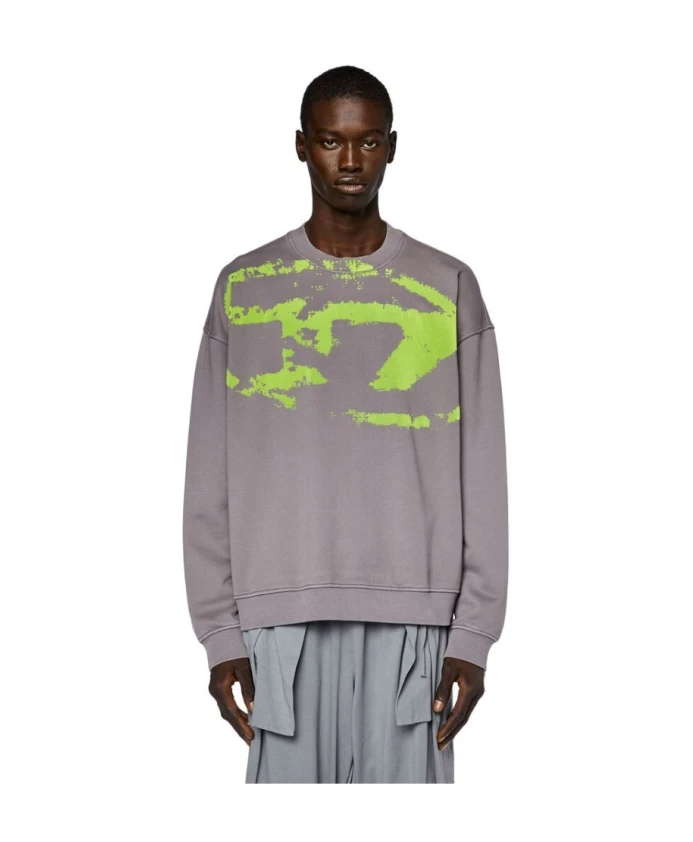 Свитшот Diesel With Distressed Flocked Logo, лиловый — фото 2