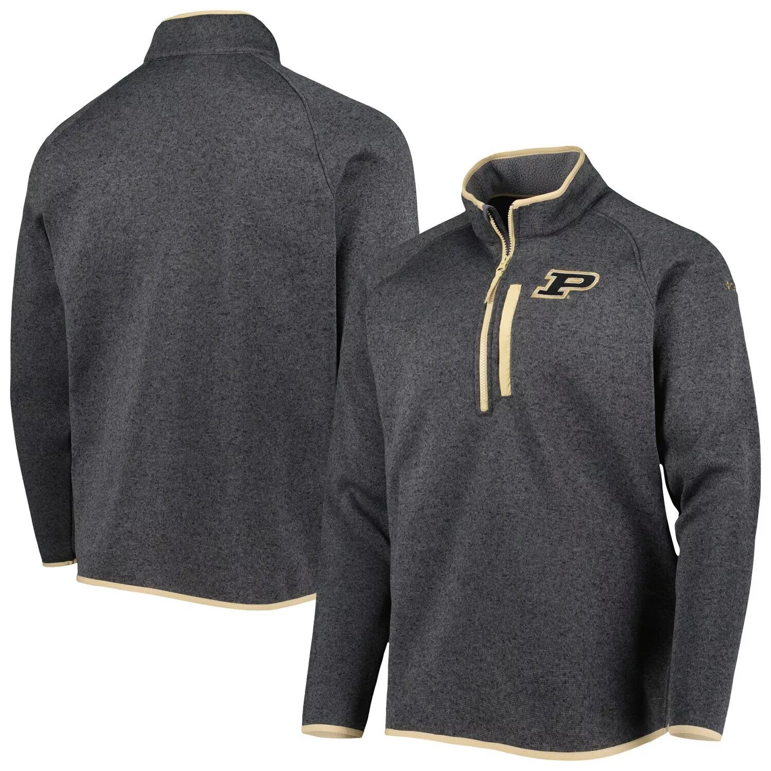 

Мужской топ Columbia Grey Purdue Boilermakers Canyon Point Omni-Shield с капюшоном и молнией до половины длины реглан