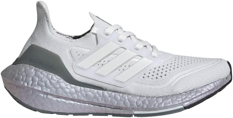 Кроссовки для бега Adidas Ultraboost 21 для детей и взрослых, белый/зеленый — фото 2