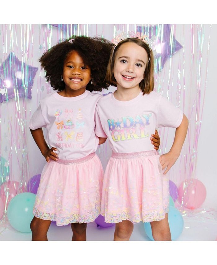 Детская футболка с коротким рукавом "Birthday Girl Cutie" для девочек Sweet Wink, розовый — фото 4