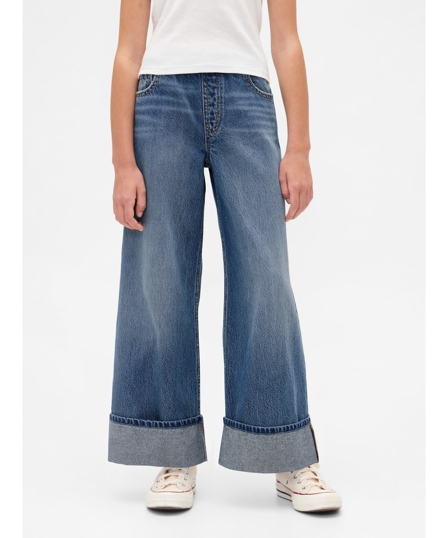 (K) Легкие широкие свободные джинсы (детские) GAP, MEDIUM_WASH