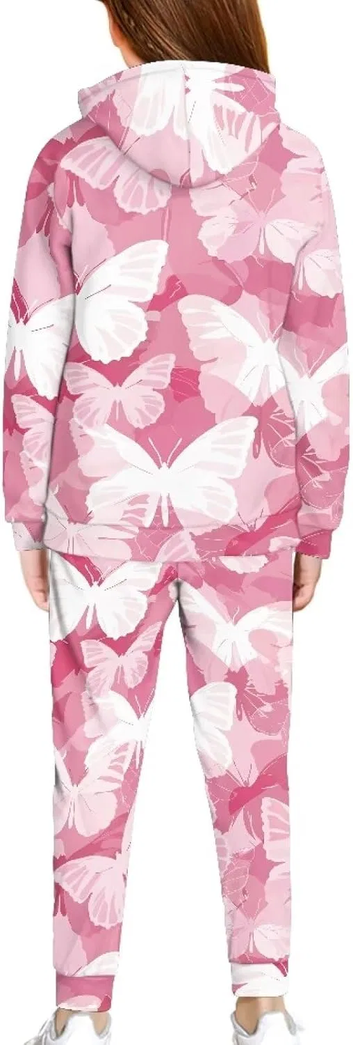 Детский спортивный костюм Pensura, 2 предмета, Pink Butterfly Print — фото 2