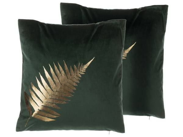

Подушка Beliani 2 шт FERN, 45x45x45 см цвет dunkelgrün/gold/grün