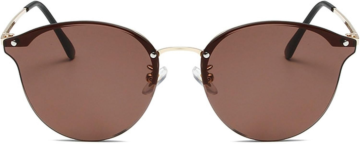 

Ретро круглые солнцезащитные очки для женщин, без оправы, градиентные солнцезащитные очки, модные солнцезащитные очки для активного отдыха, безрамочные солнцезащитные очки mincl, Brown