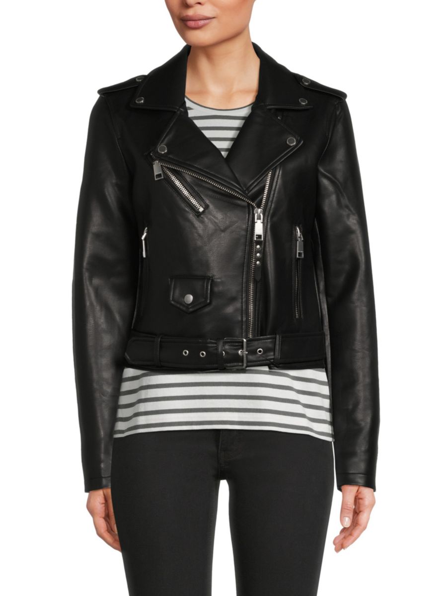 

Мотокуртка из веганской кожи Rebecca Minkoff, черный