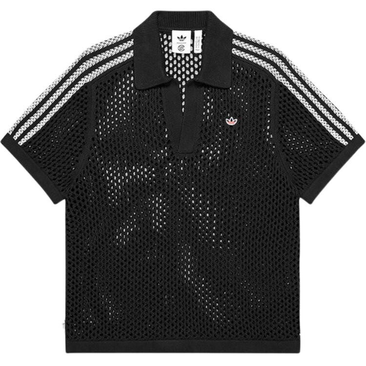 

Рубашка поло Adidas X Edison Chen Crochet Adidas Originals, черный
