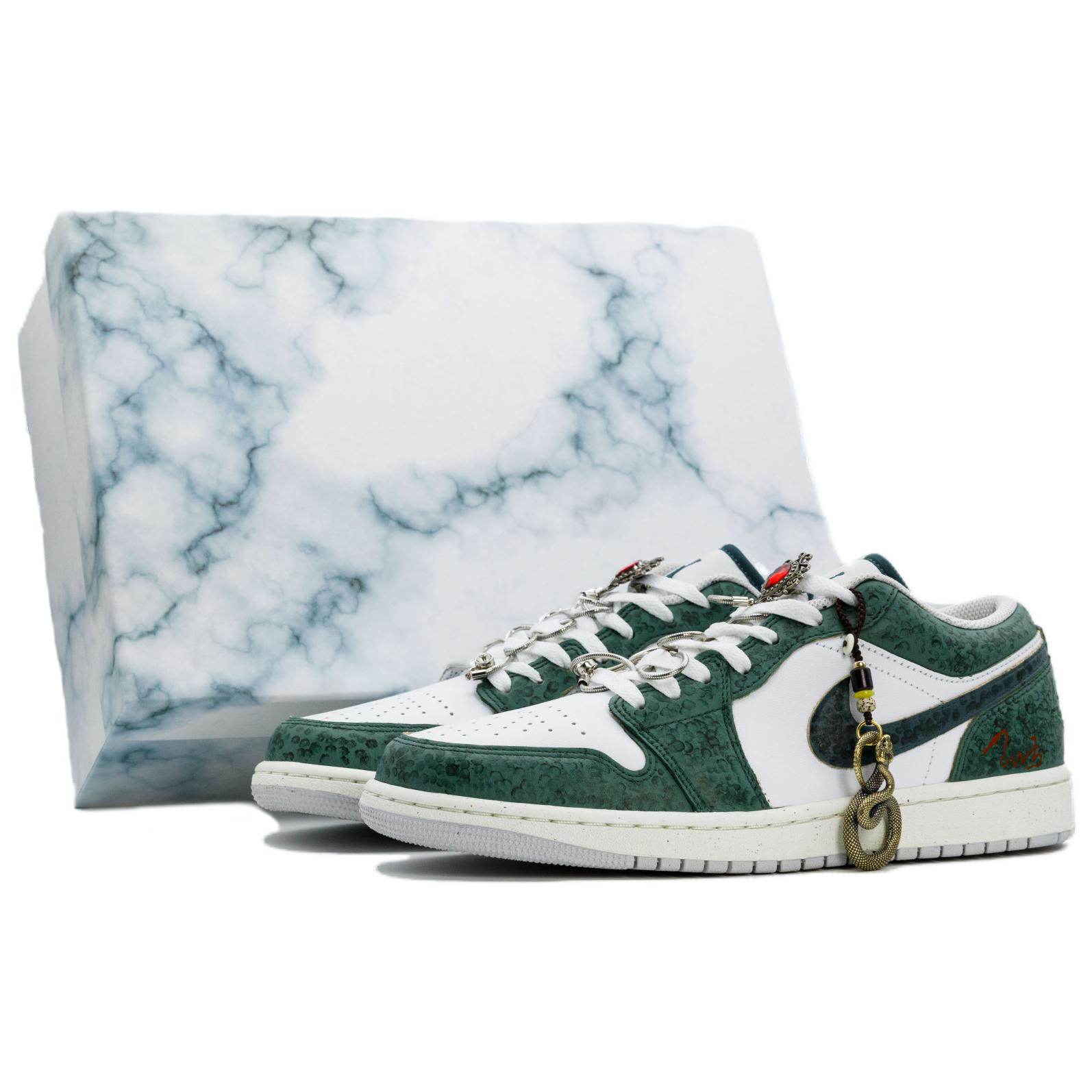 

Jordan Баскетбольные кроссовки Air 1 Vintage, низкие, мужские, белые/зеленые