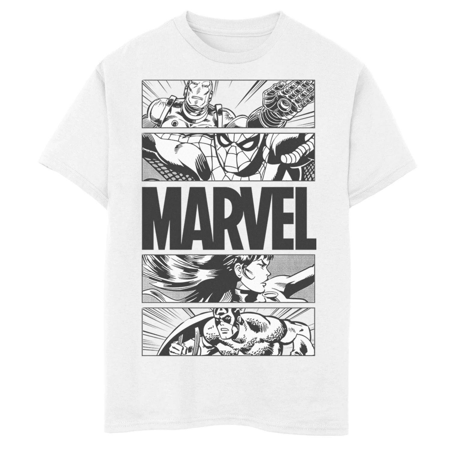 

Футболка с графическим рисунком в стиле ретро для мальчиков 8–20 лет Marvel Avengers Marvel
