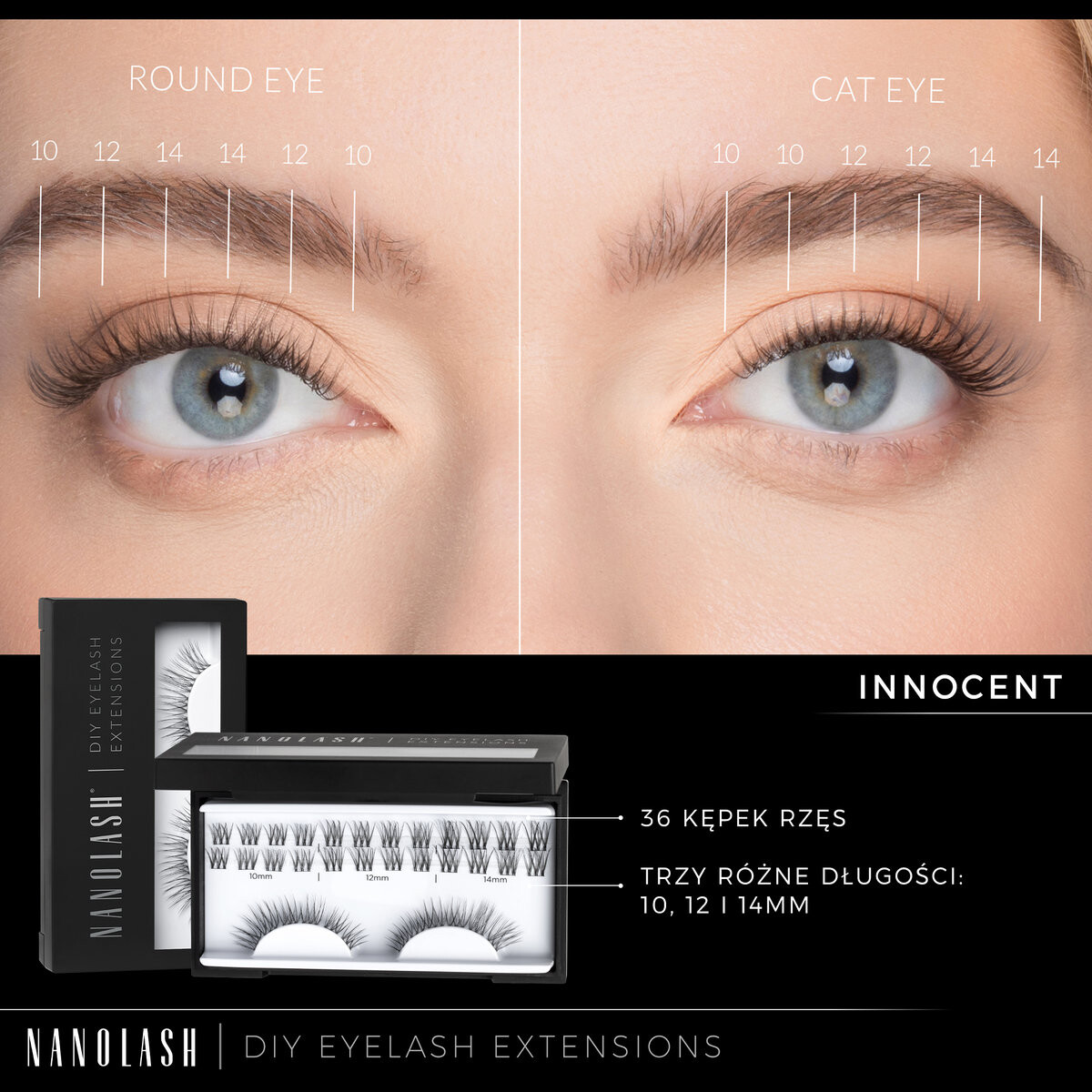 Набор для склеивания ресниц Nanolash INNOCENT - ресницы для самостоятельного нанесения — фото 4