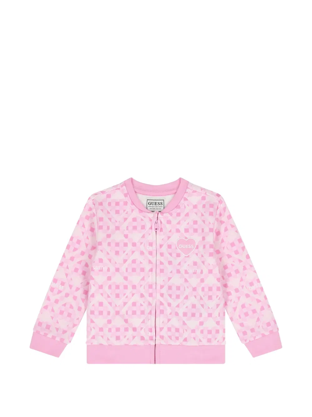 Спортивный костюм с узором в виде сердечек Guess Kids, розовый — фото 3