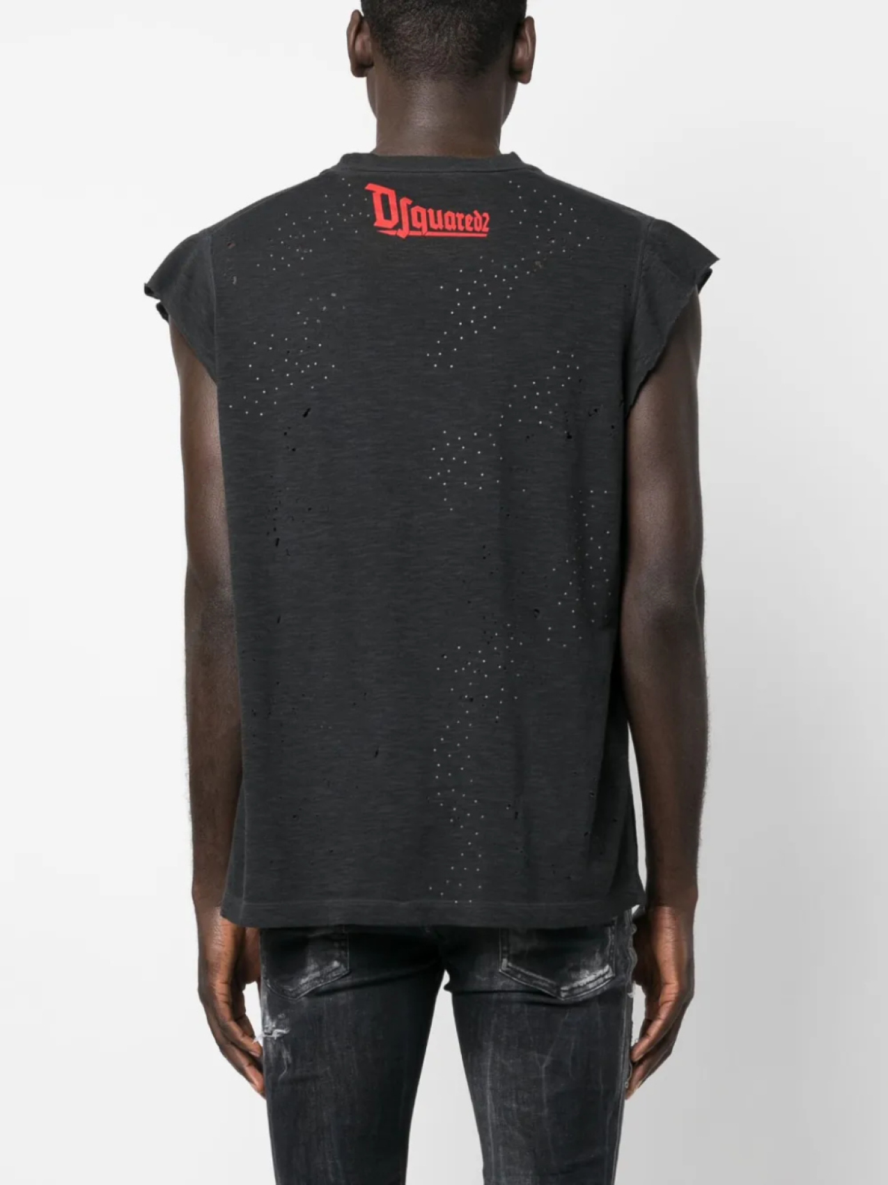 DSQUARED2 футболка с эффектом потертости, серый — фото 4